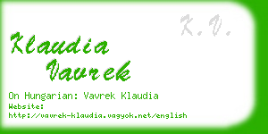 klaudia vavrek business card